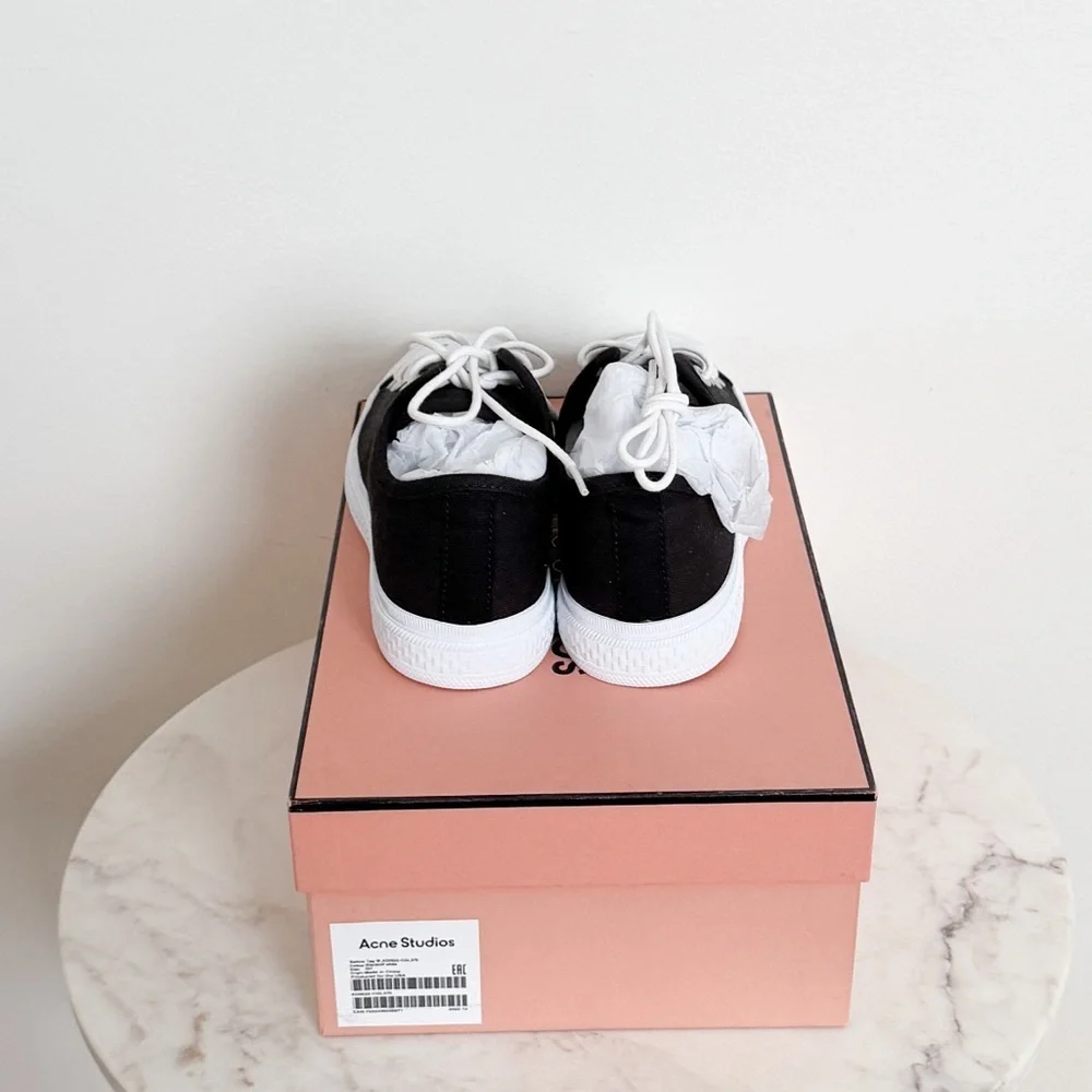 Acne Studios Ballow Low Top Canvas Sneakers Black Size 37 EU 7 US NIB
